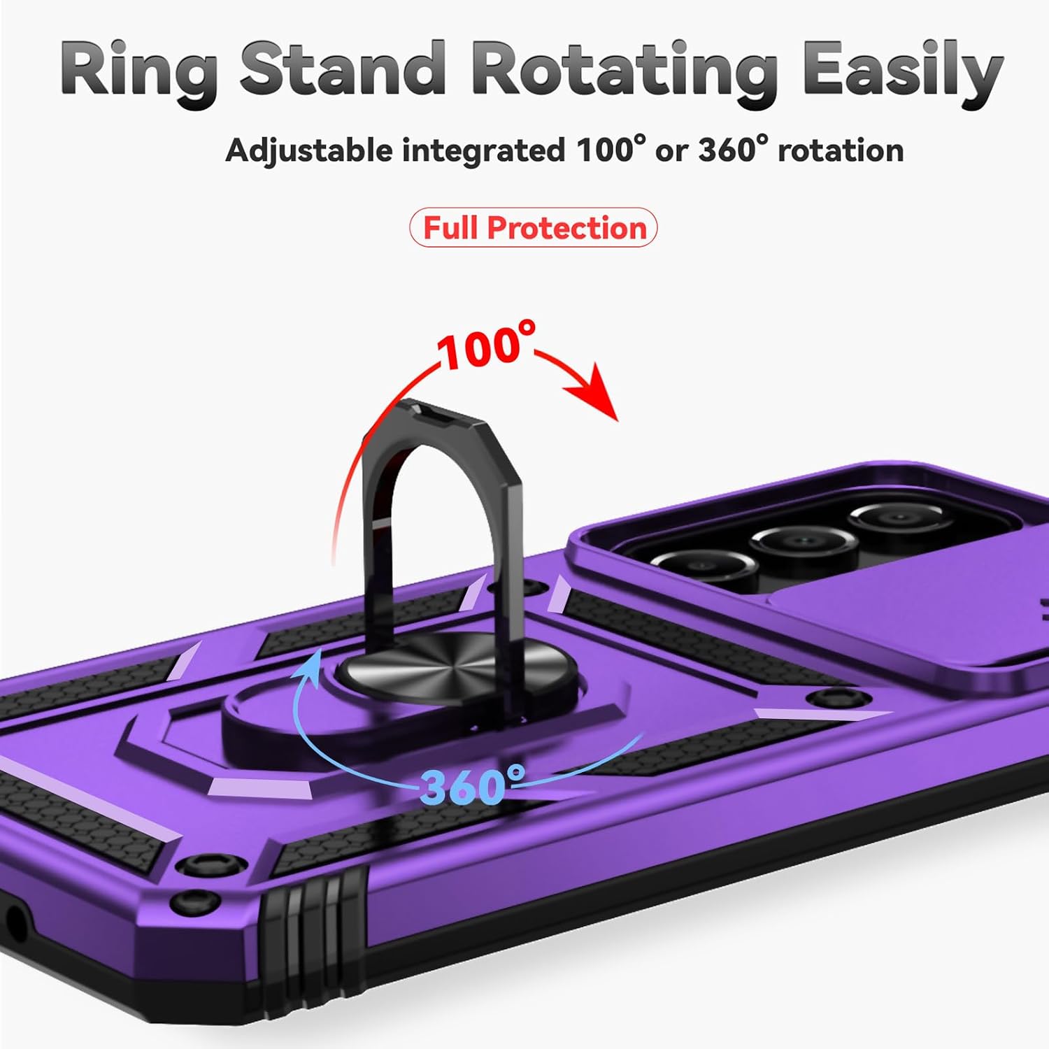 Detalle de Yiakeng Samsung Galaxy A16 5G Case with Screen Protector (Purple) – Military Grade 20ft Drop Tested