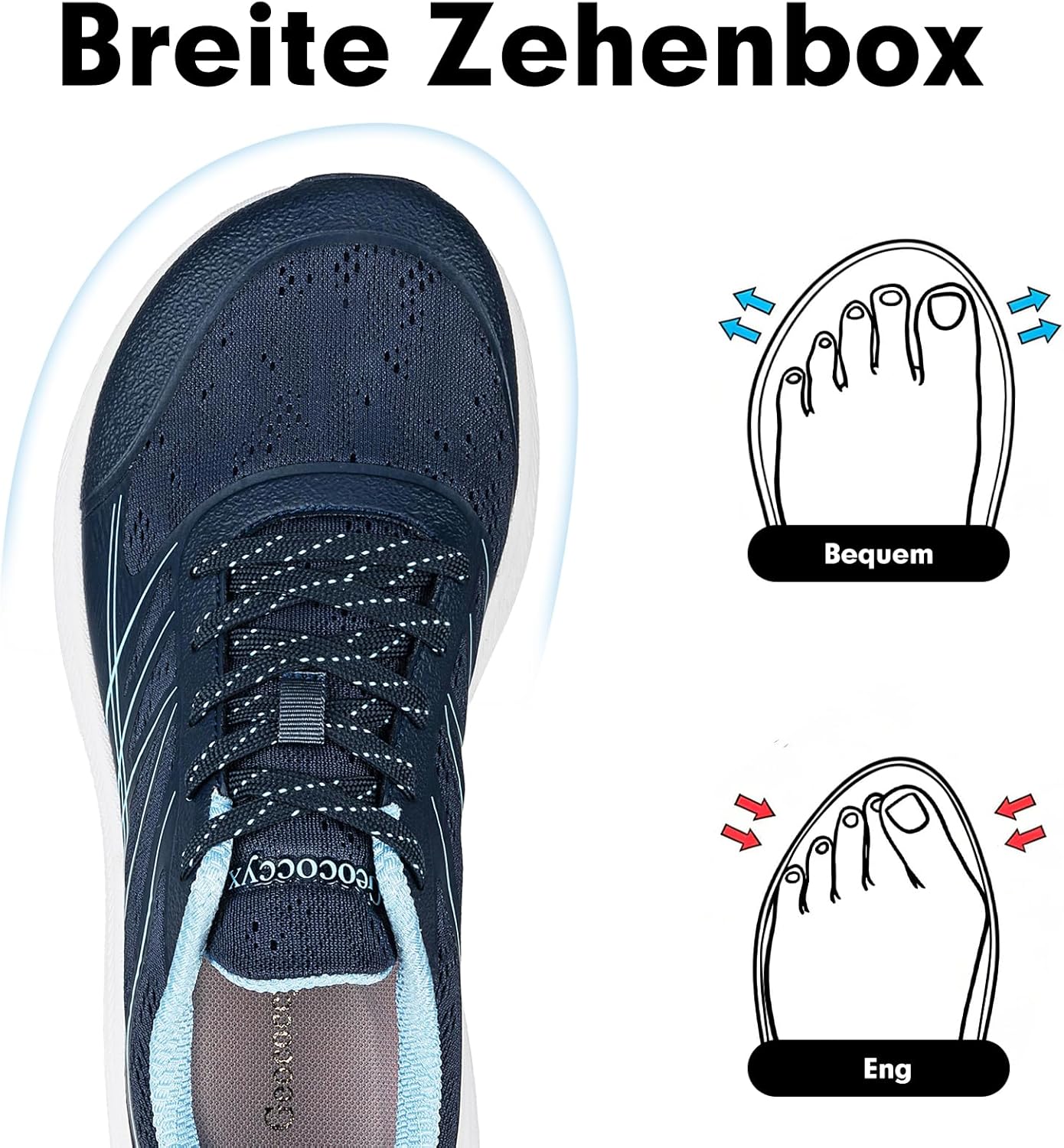 Thumbnail 1 de Geococcyx Herren Sportschuhe Sneaker mit breiter Zehenbox – atmungsaktiv, rutschfest, Gr. 39–46