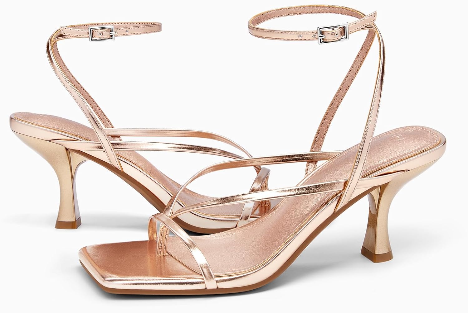 Thumbnail 2 de PiePieBuy Women's Lace Up Heeled Sandals: Square Toe, Open-Back Mules with Kitten Heel