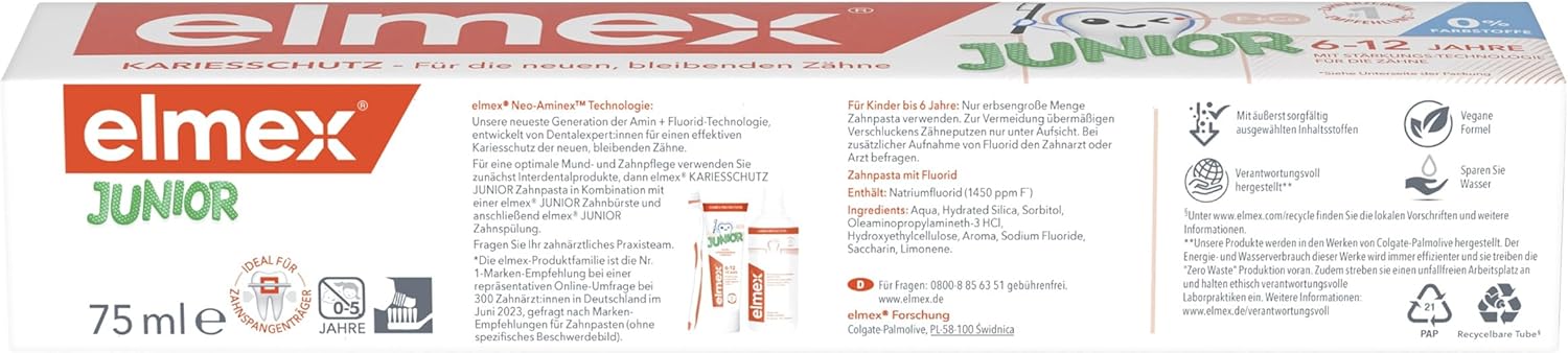Thumbnail 3 de elmex JUNIOR Zahnpasta 6-12 Jahre – Schutz für bleibende Zähne