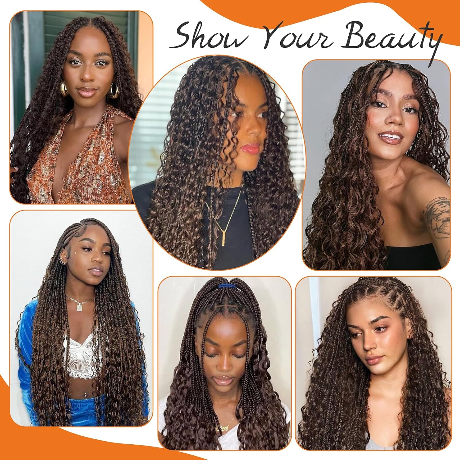 Thumbnail 5 de Yacurcur Deep Wave Human Hair for Braiding, 20-Inch, 100 g, Colour 4#