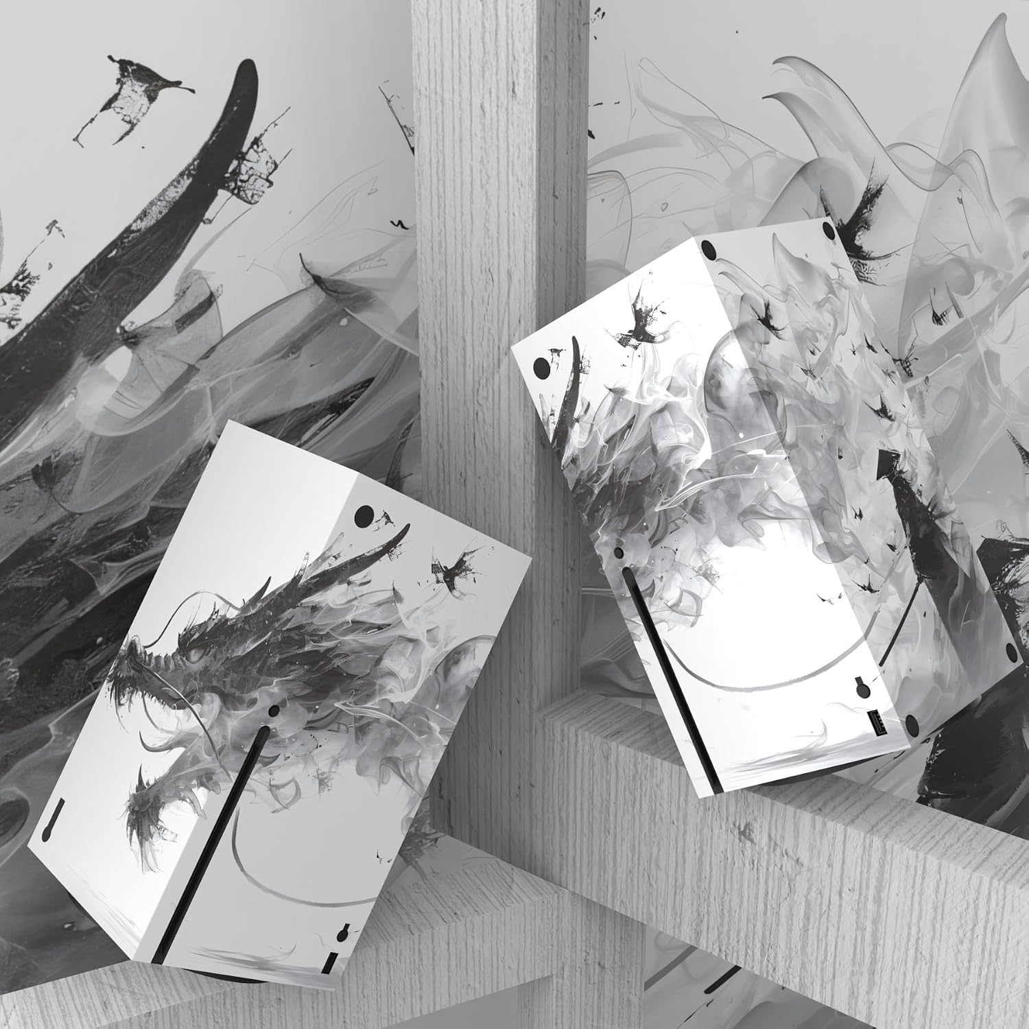 Thumbnail 4 de playvital Custom Vinyl Skins for Xbox Series X (Mistborn Dragon) – Console & Controller Wrap Decal Stickers