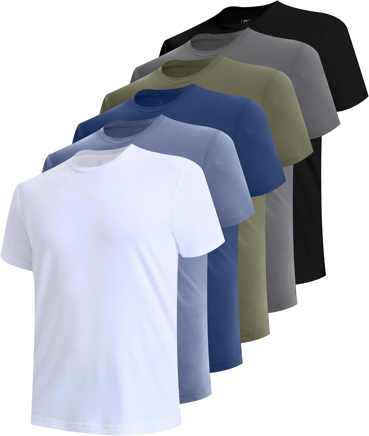 Detalle de BAMBOO COOL Men's Crew Neck Undershirts – Moisture-Wicking Bamboo-Polyester (Pack of 3 or 6)