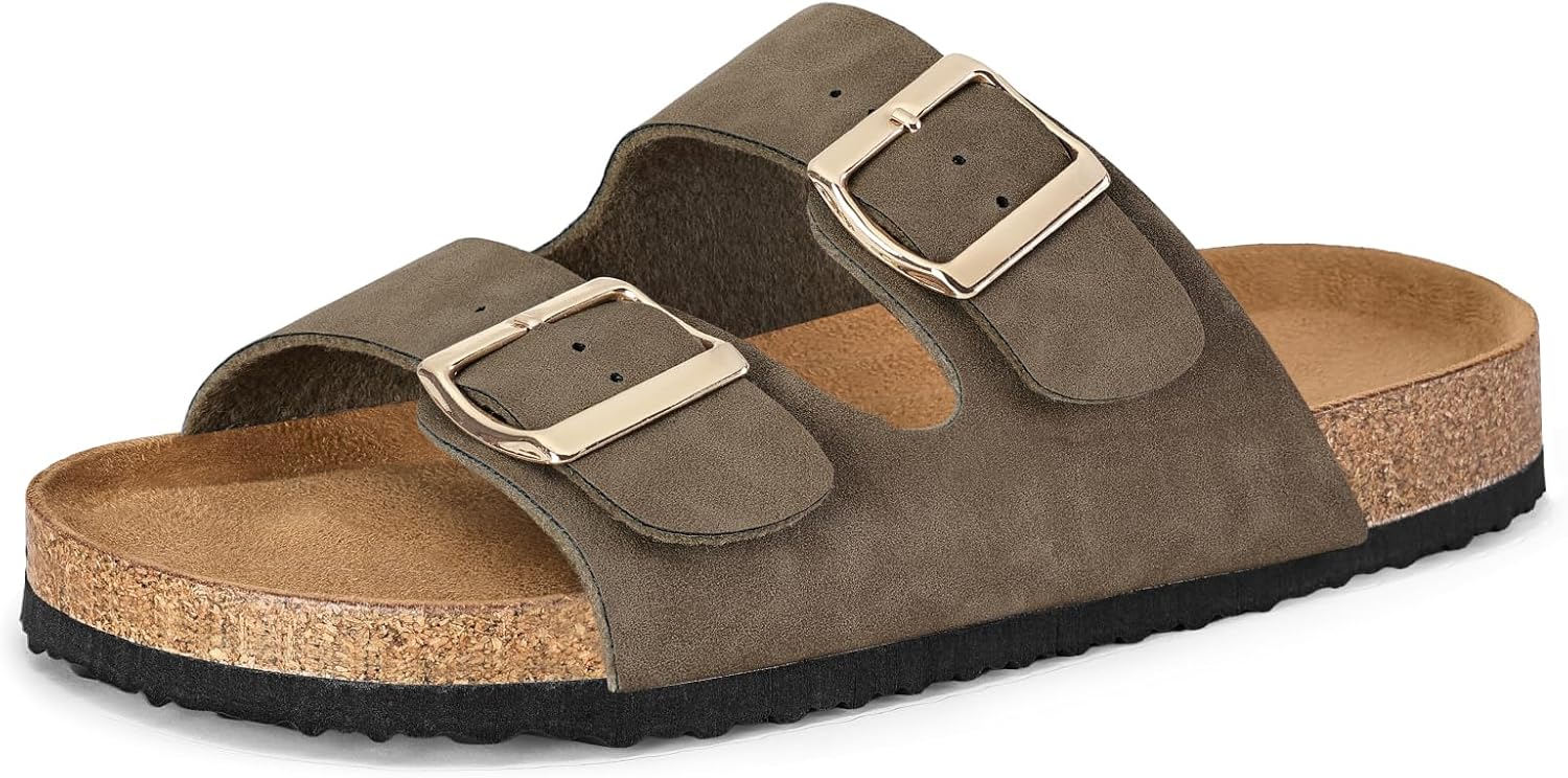 Thumbnail 6 de mysoft Women's Cork Footbed 2-Strap Sandals – Comfortable, Adjustable Slip-On Slides