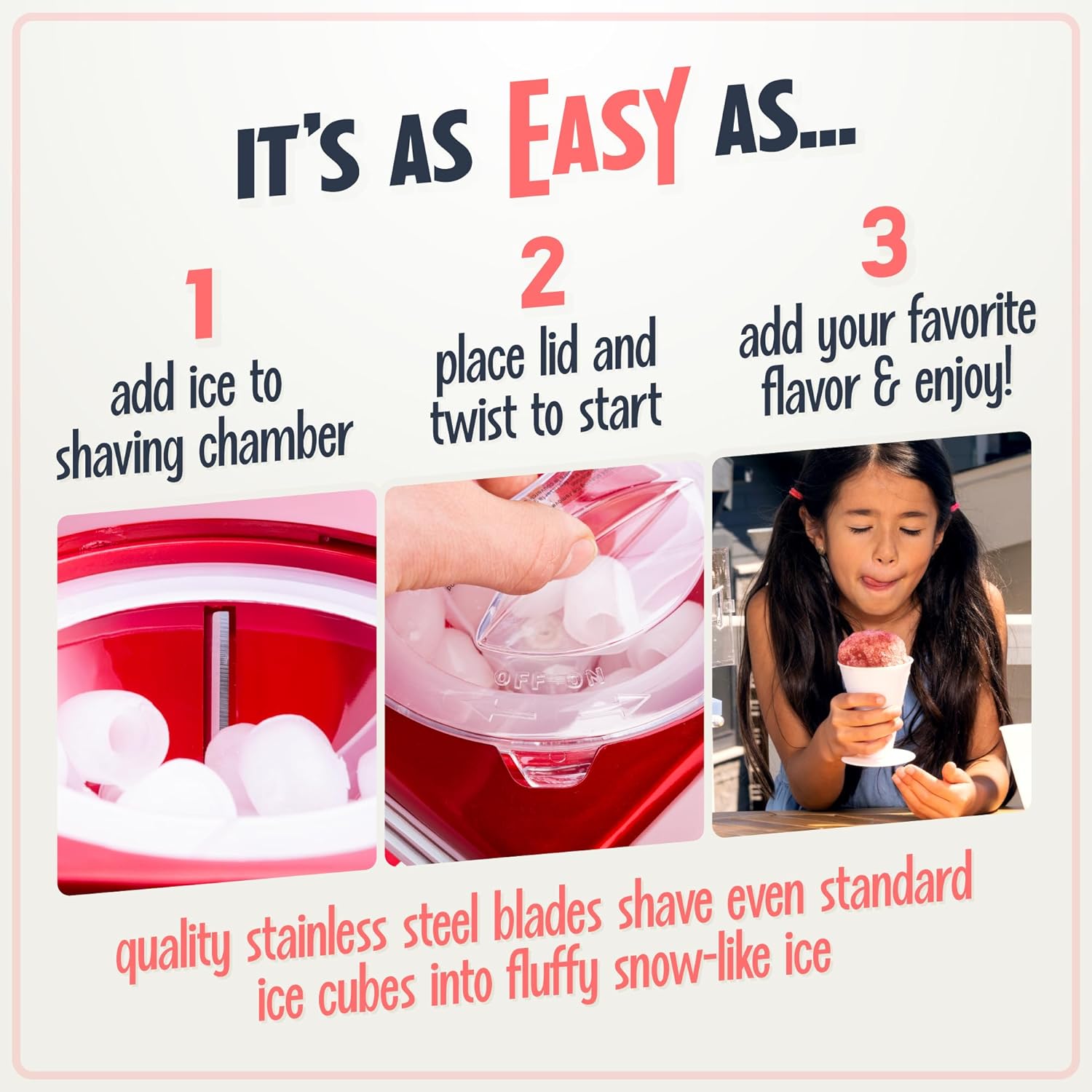 Thumbnail 3 de Nostalgia Snow Cone Shaved Ice Machine (Retro Red) - Makes 20 Icy Treats