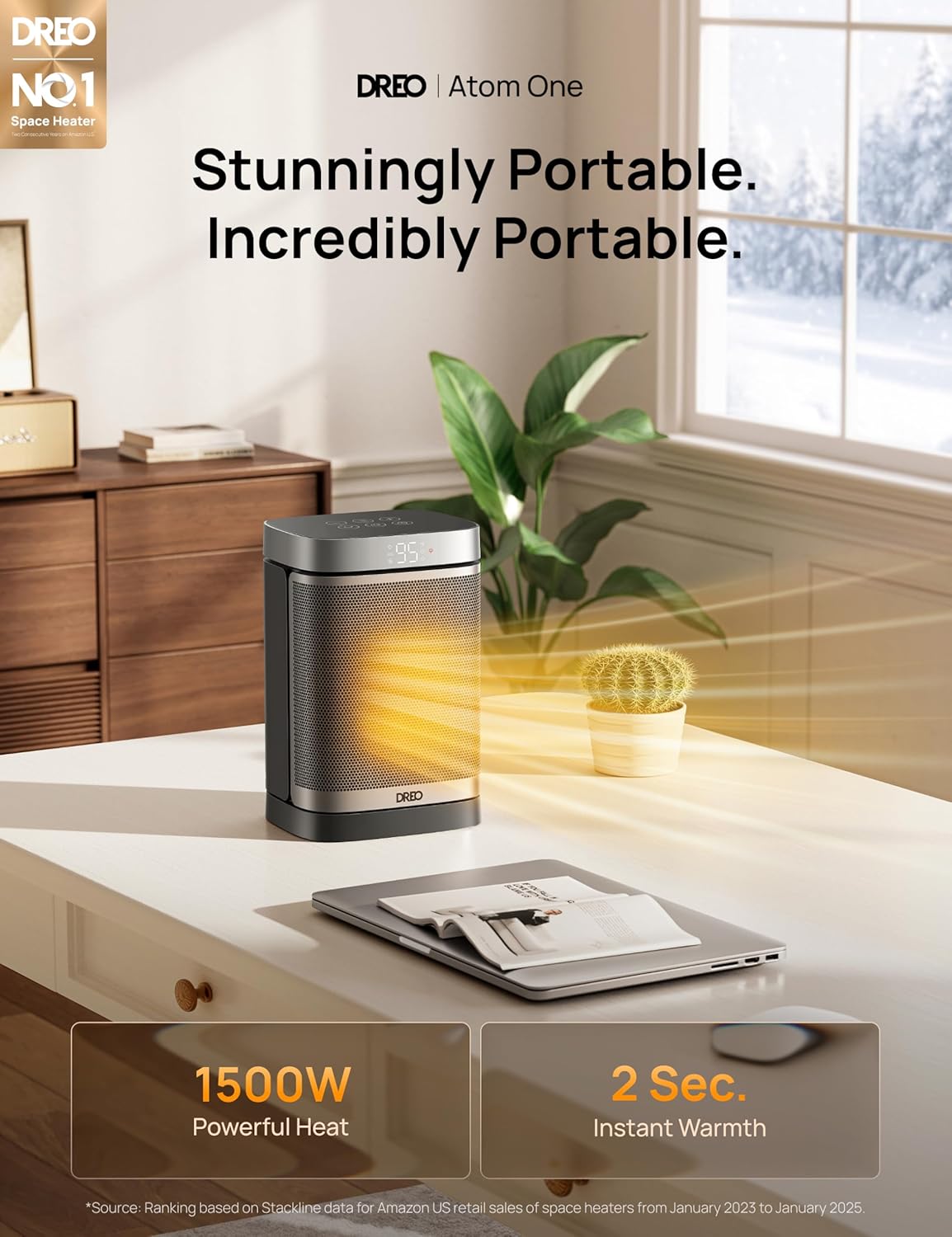 Detalle 2 de Dreo Space Heater 1500W Portable Electric Heater