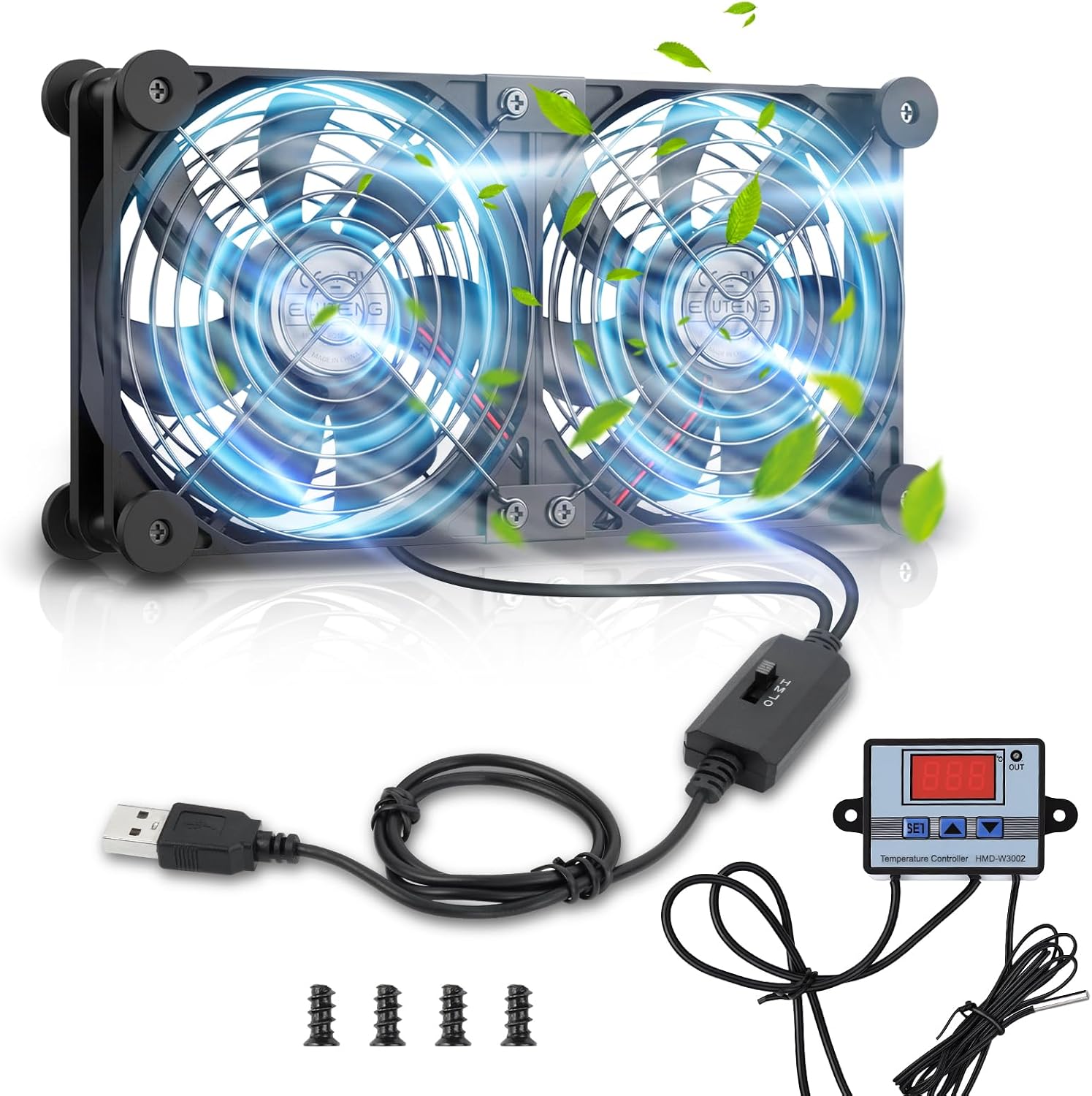 Detalle de ELUTENG 2-in-1 USB Fan 120mm with Digital Temperature Controller