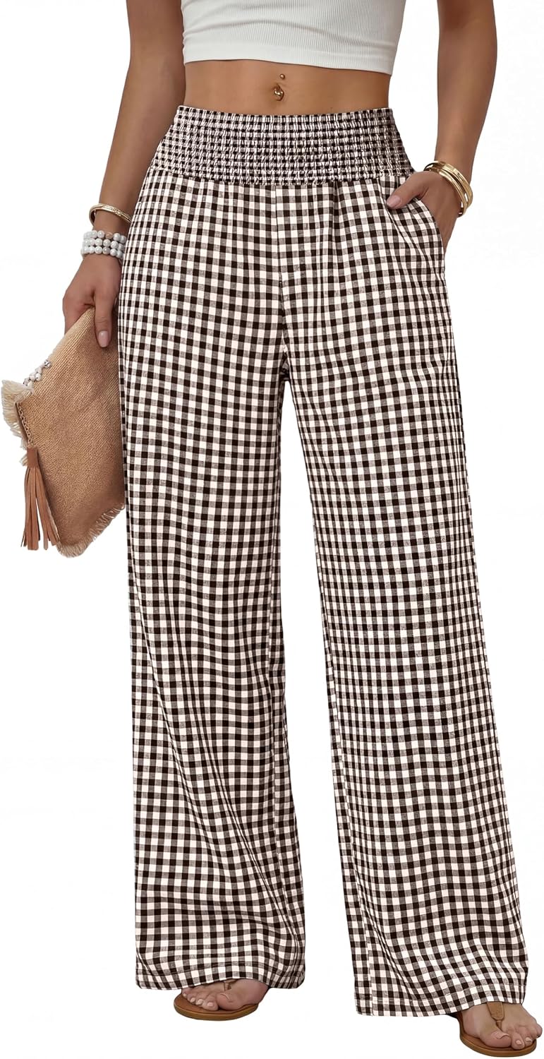 Detalle de Sampeel Wide-Leg Pants for Women, High Waist with Pockets