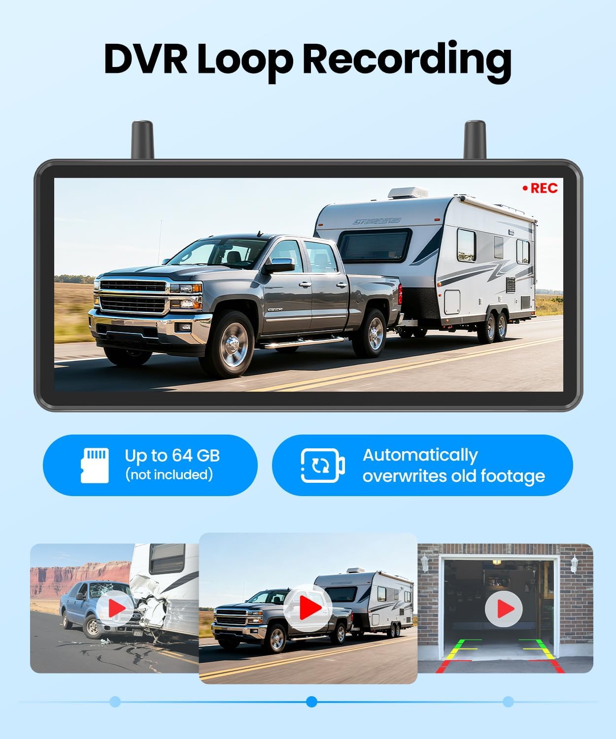 Thumbnail 4 de AUTO-VOX 2 Solar Wireless Reversing Camera Kit: Dual Cameras for Vans and Trailers