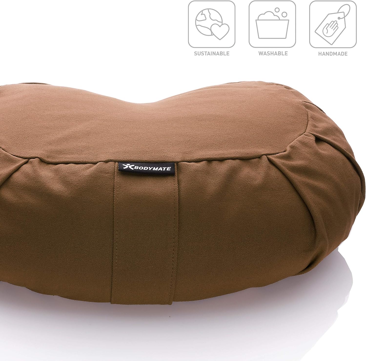 Thumbnail 1 de BODYMATE cuscino da yoga a mezzaluna in grano saraceno 42×30×15 cm