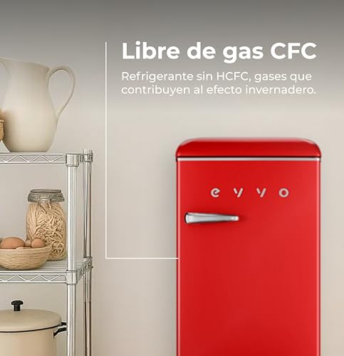 Thumbnail 4 de EVVO Nevera Pequeña Retro 84 L + 11 L Congelador – Rojo