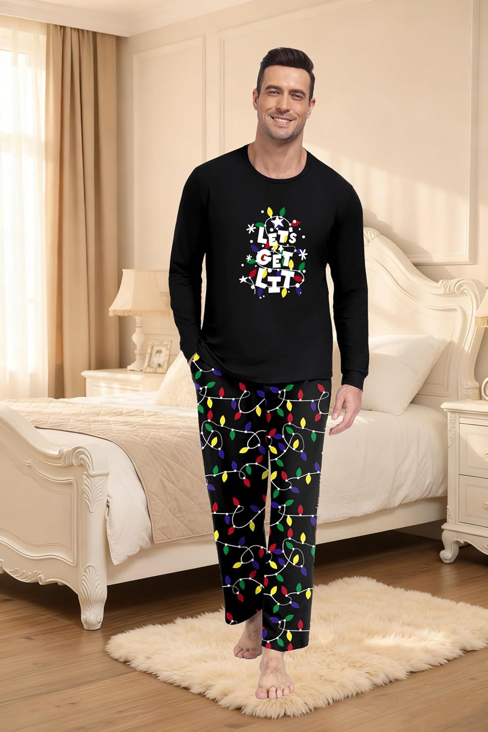 Detalle 2 de Men's Christmas Pajama Set, S–2XL
