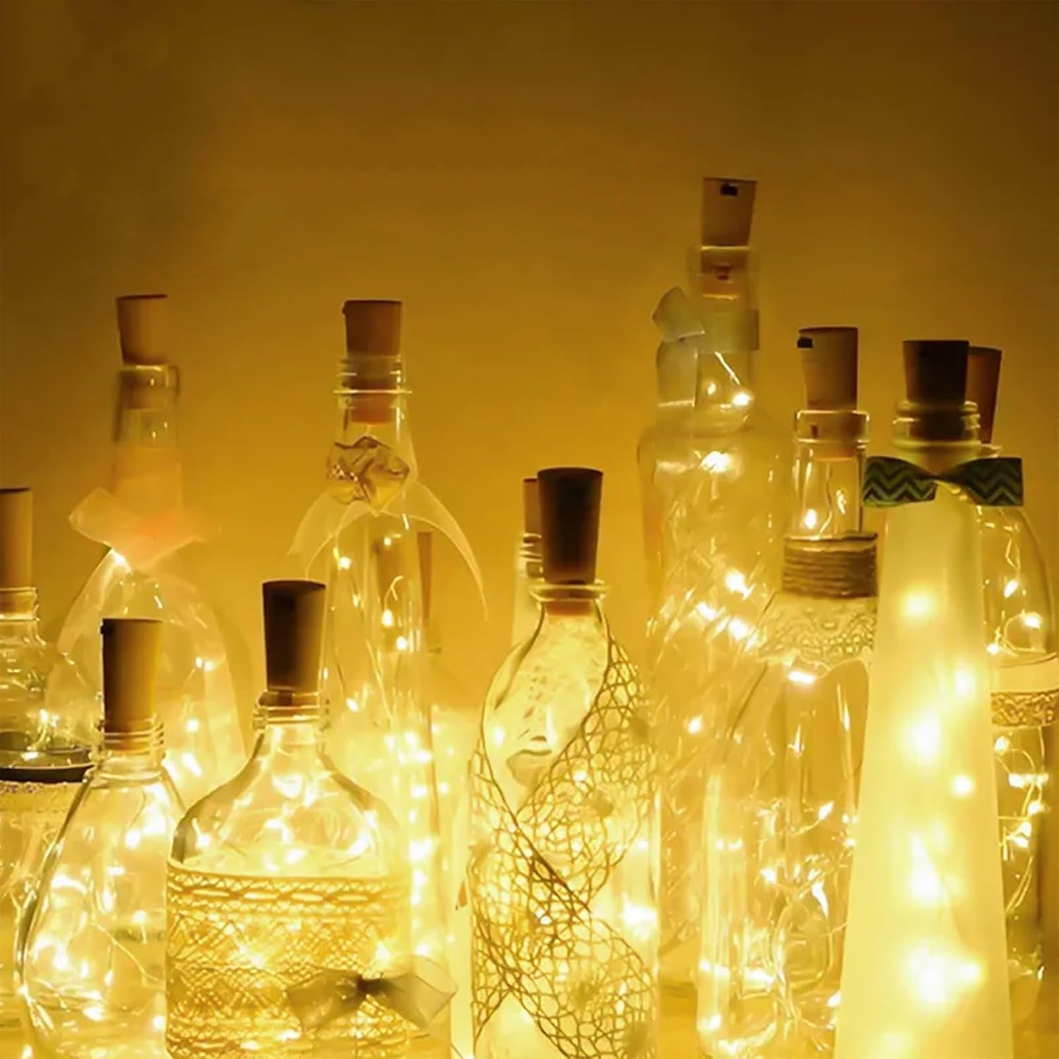 Detalle 2 de KOBOKO 12er LED-Flaschenlicht als Lichterkette (Flaschenkorken), warmweiß, je 2 m / 20 LEDs