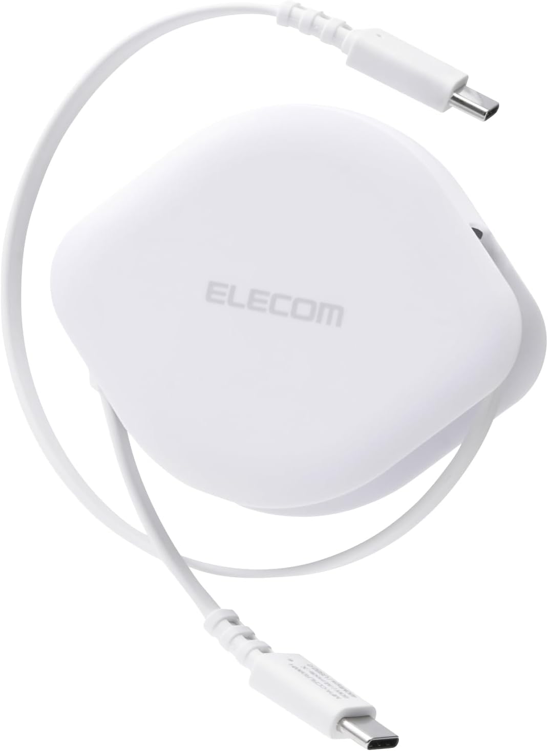 Detalle de エレコム MPA-CCECRLR09WH 巻き取り式USB Type-Cケーブル 0.9m・PD 60W対応・ホワイト