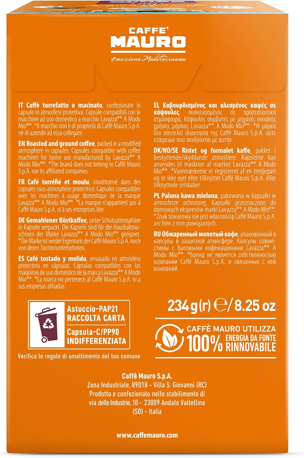 Thumbnail 1 de Caffè Mauro Torrefazione Avvolgente – Miscela Intensità 8/10, 144 Capsule compatibili Lavazza A Modo Mio