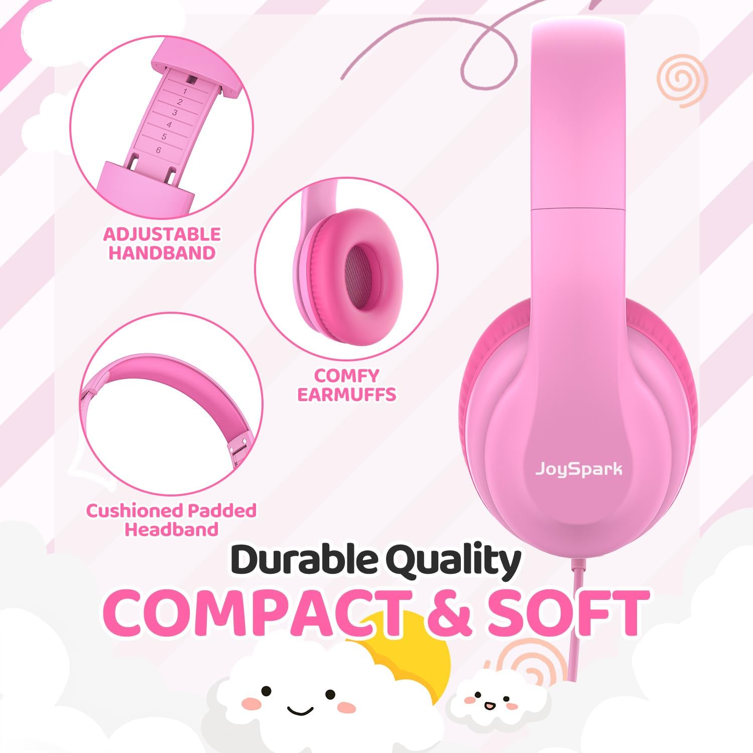 Thumbnail 2 de JoySpark Kids Headphones 85dB volume limit