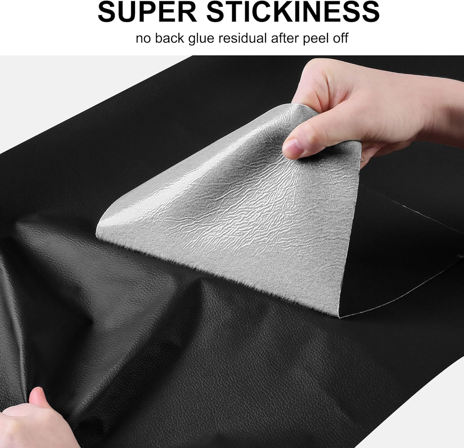 Thumbnail 1 de YAFLC Kunstleder selbstklebend Schwarz – 10 x 160 cm Patch für schnelle Möbelreparaturen