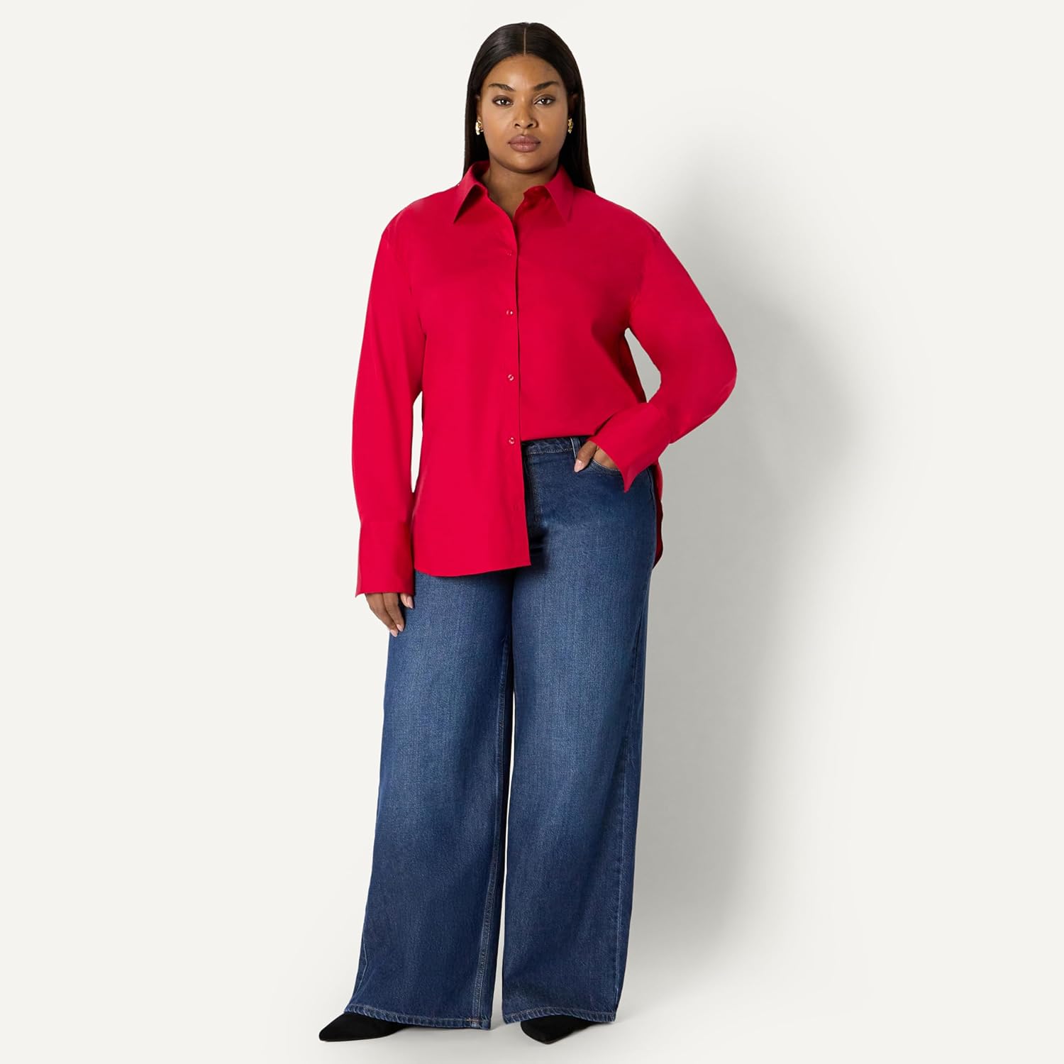 Thumbnail 6 de Amazon Essentials Women's Oversized-Fit Cotton Stretch Poplin Button-Down Dress Shirt