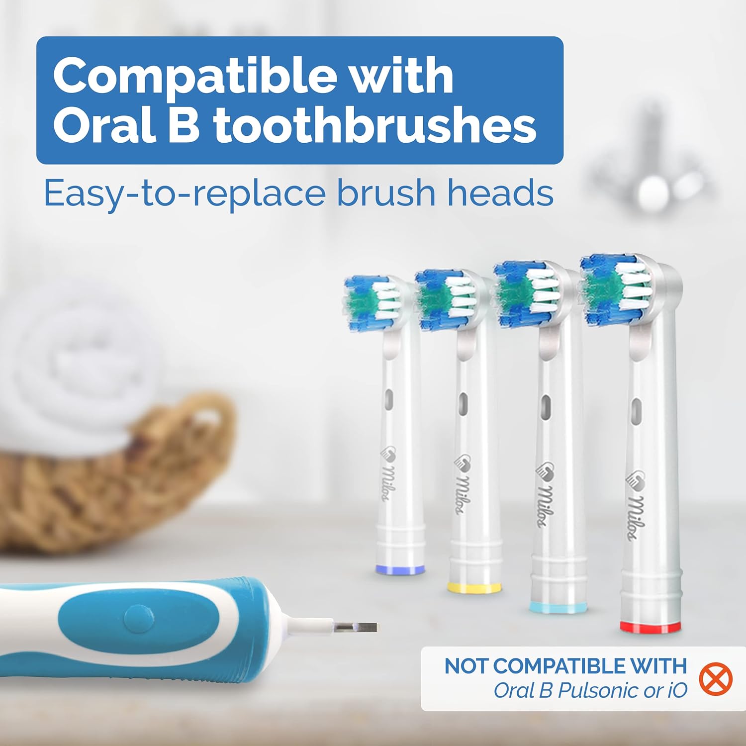 Detalle 2 de Oral-B Milos Replacement Toothbrush Heads 16 pack 🪥