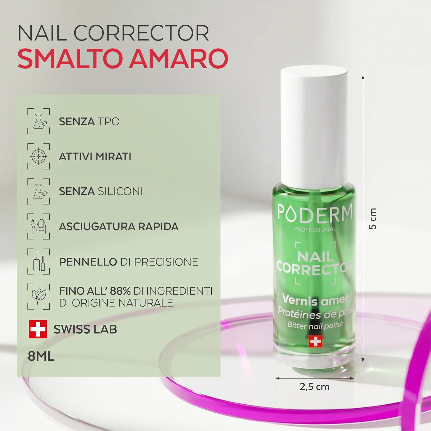 Thumbnail 4 de PODERM Smalto trattamento correttore per unghie rosicchiate Amaro – 8 ml