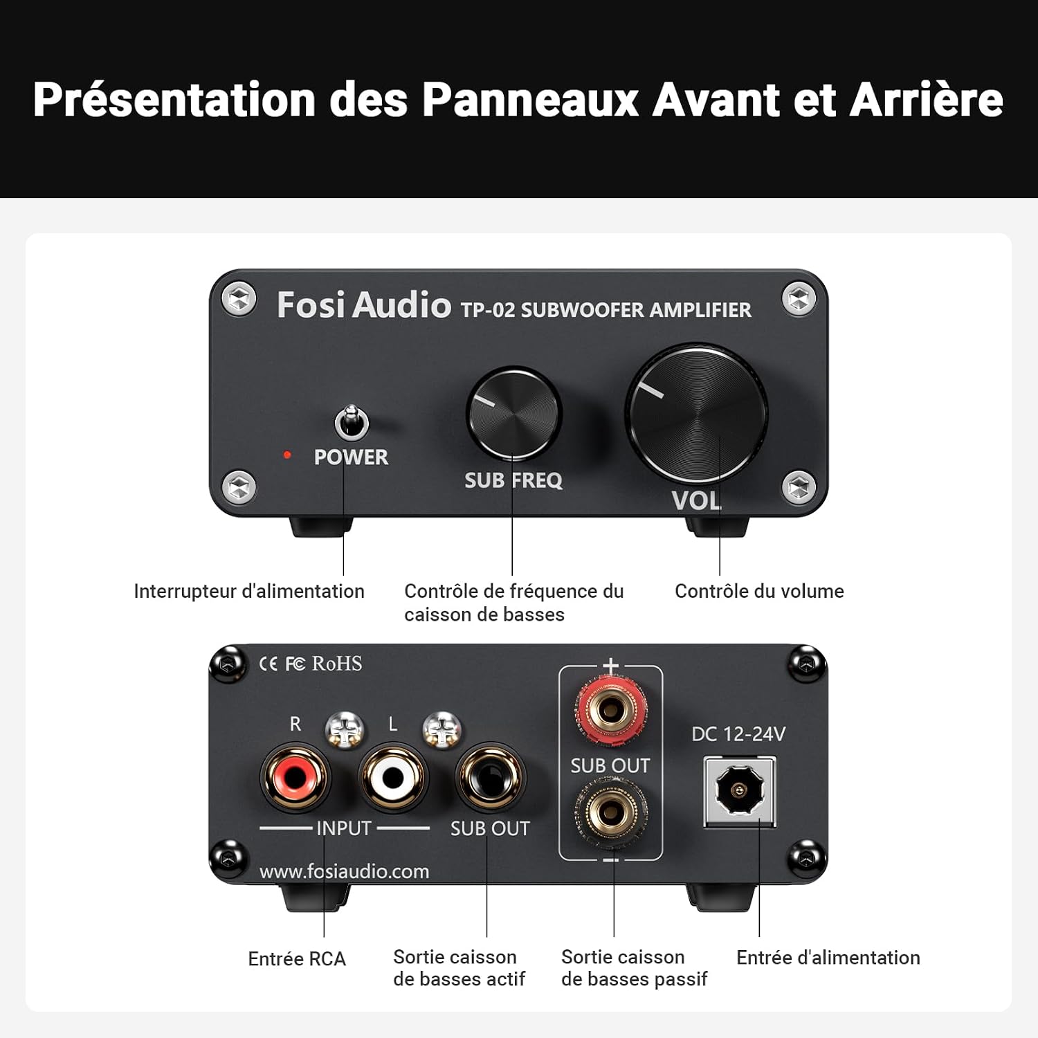 Thumbnail 6 de Fosi Audio TP-02 amplificateur subwoofer 220W