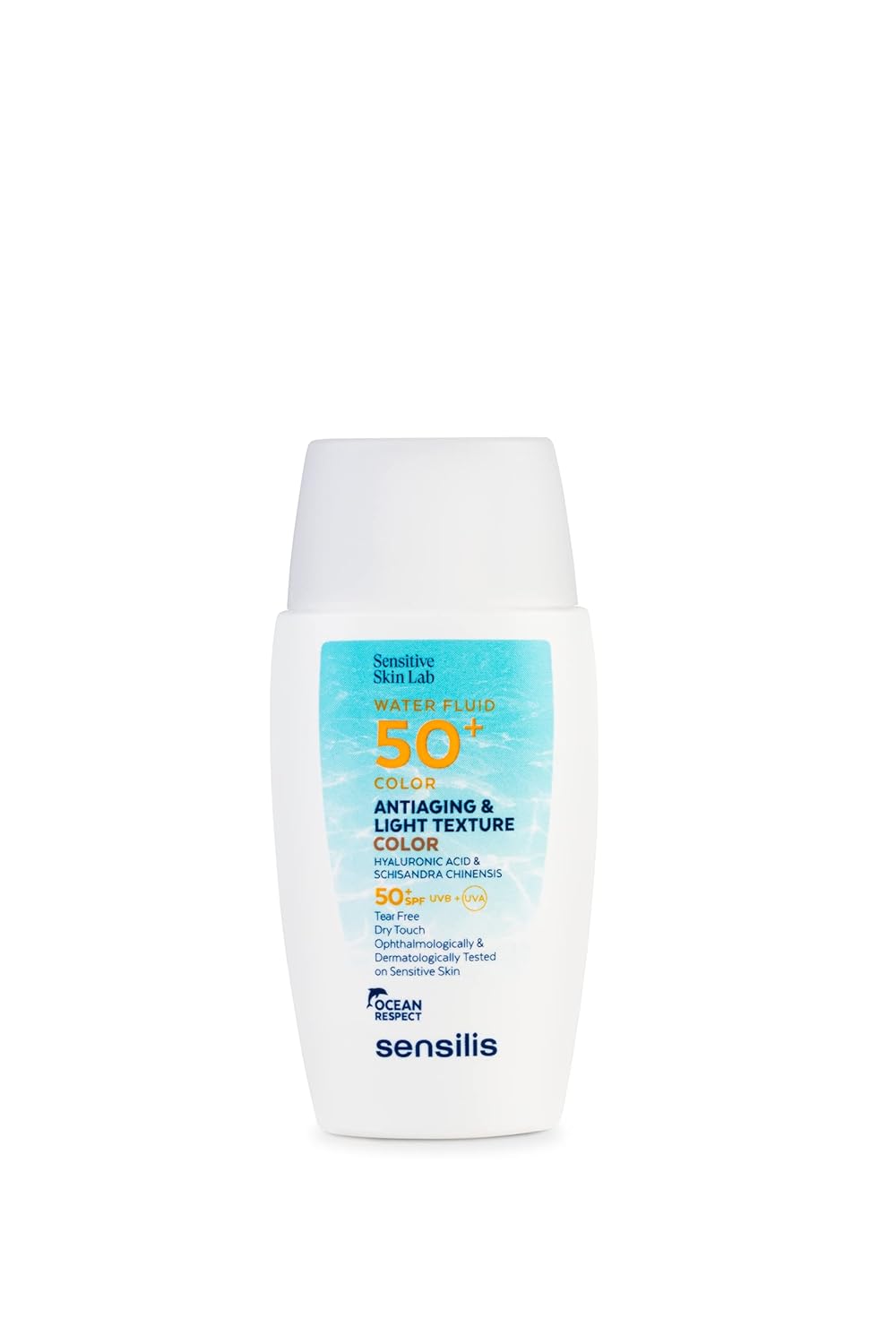 Detalle de Sensilis Water Fluid 50+ Colour: Ultraleichter Sonnenschutz SPF50+ mit Hyaluronsäure, Allantoin und Vitamin E (40 ml)
