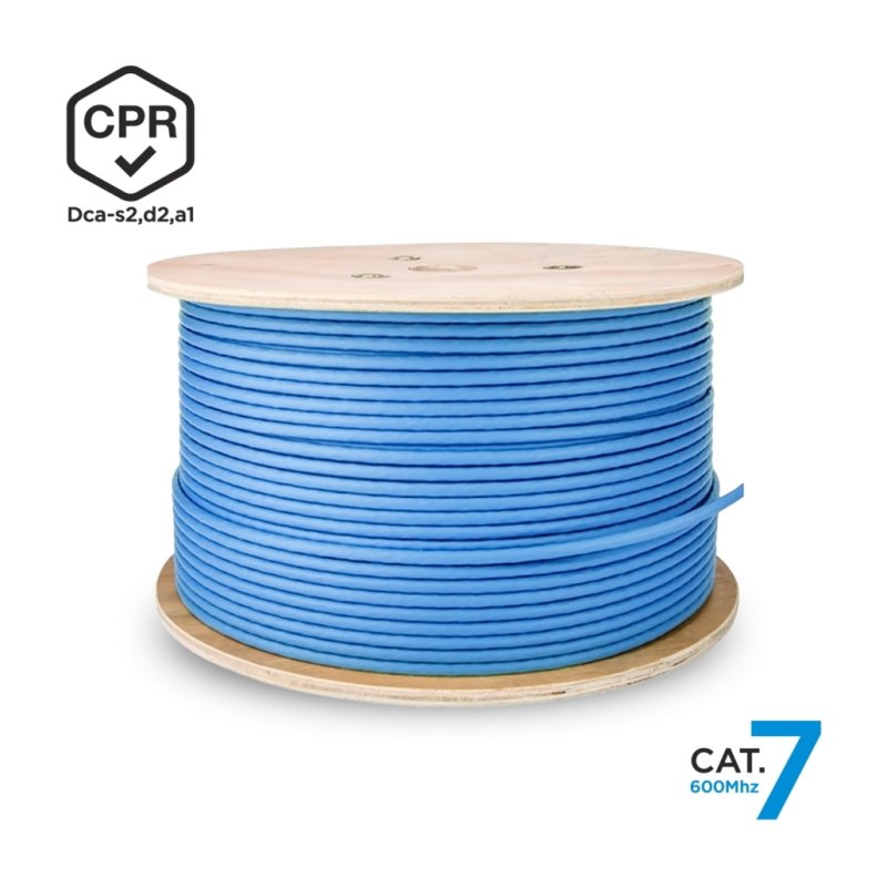 Detalle 2 de Aisens A146-0665 Bobina de Cable de Red RJ45 Cat.7 S/FTP AWG23 LSZH CPR 305 m azul