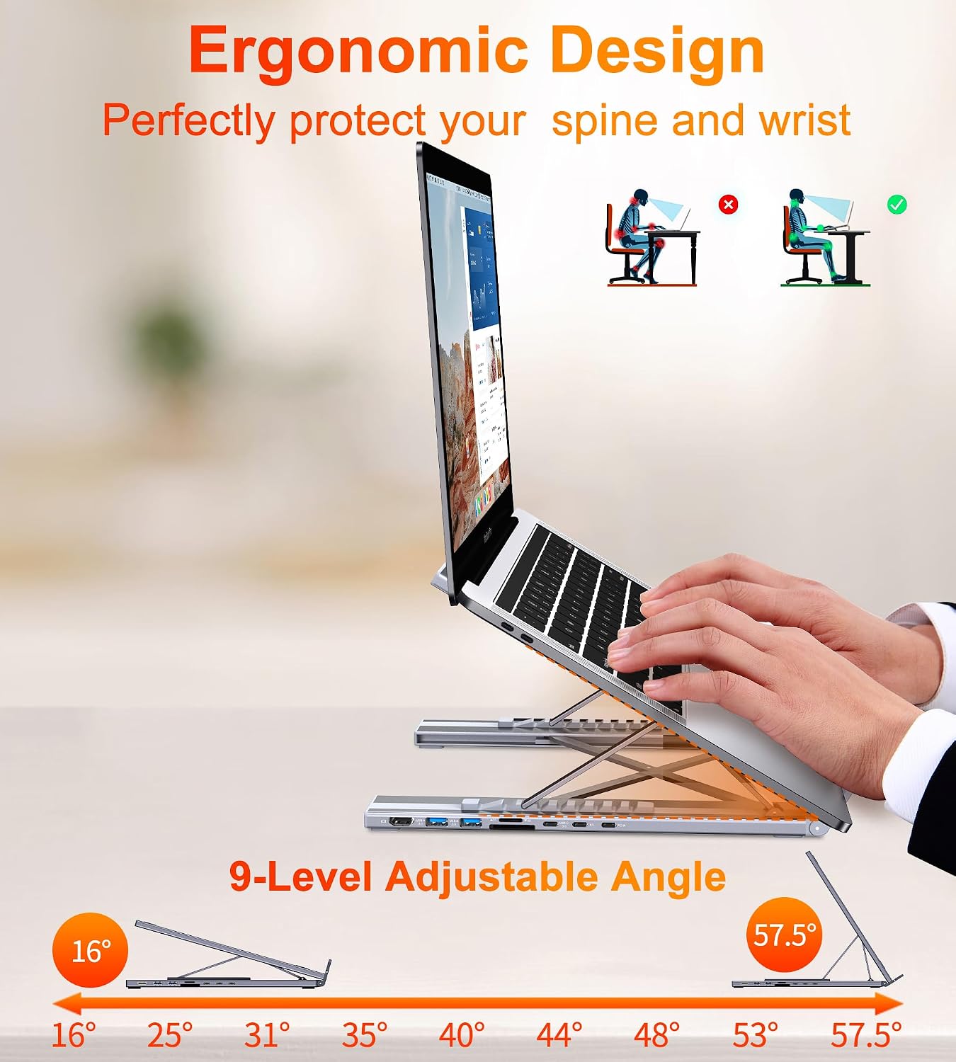 Detalle 2 de Mukiya USB-C Laptop Dockingstation 8 in 1