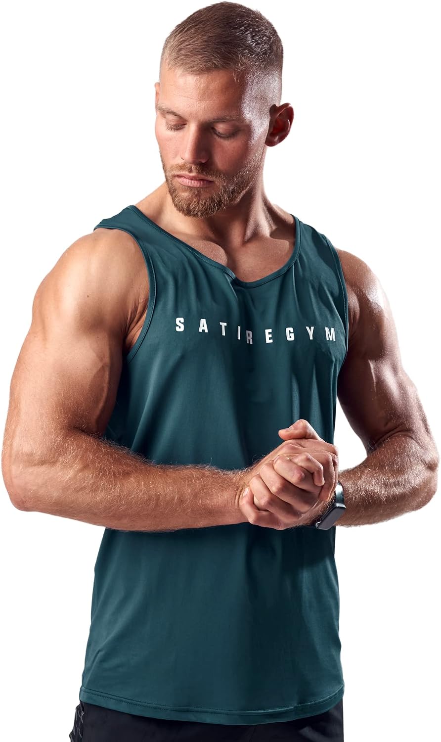 Detalle 2 de Satire Gym Canottiera Palestra Uomo – Stringer in Vari Colori e Dimensioni