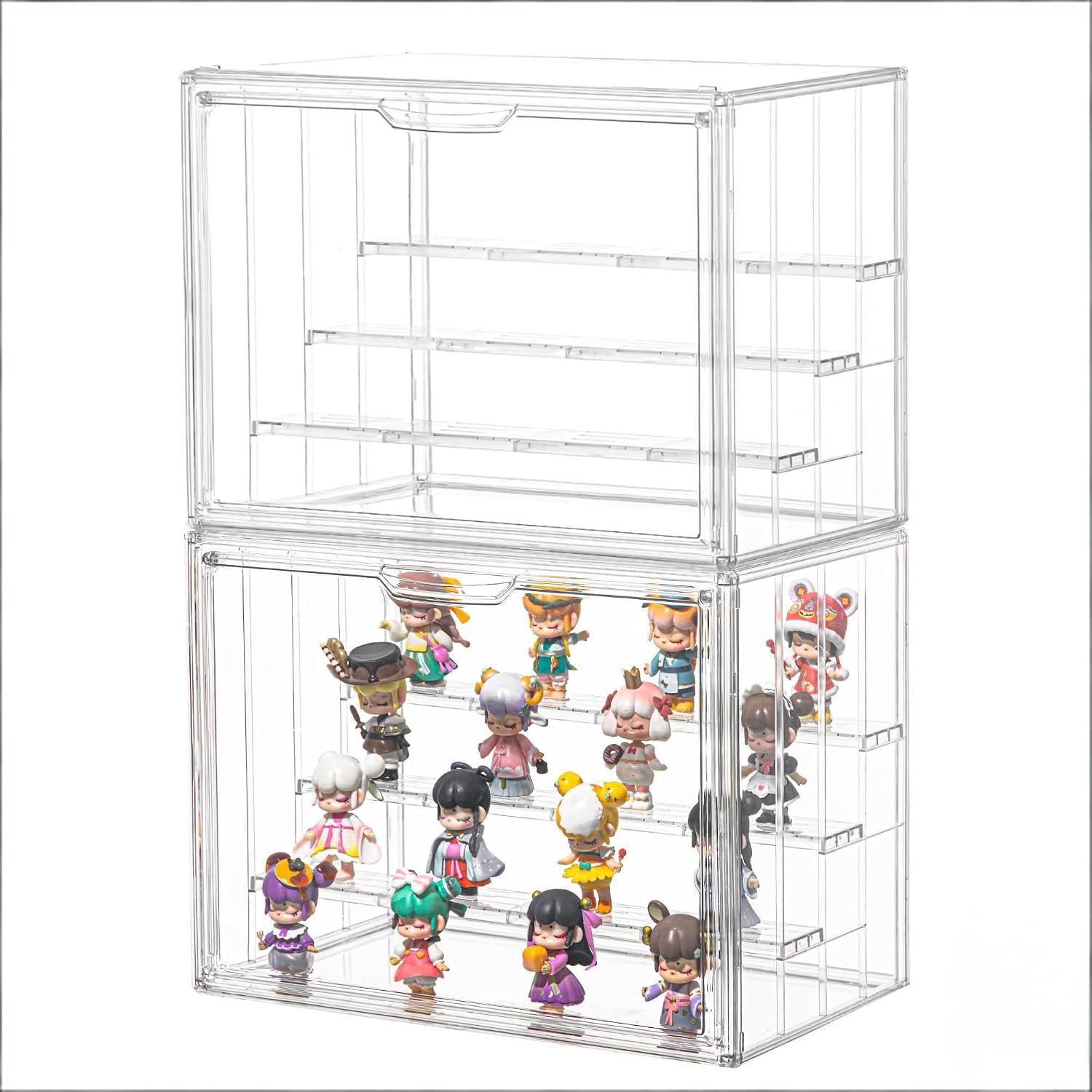 Detalle 2 de HCAEDE JXDPC Acrylic Display Case, 3-Layer Clear Cabinet with Magnetic Door