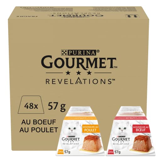Imagen de GOURMET Revelations pâtée Chat Mousseline Poulet et Bœuf – 48 x 57 g en OfertitasTOP