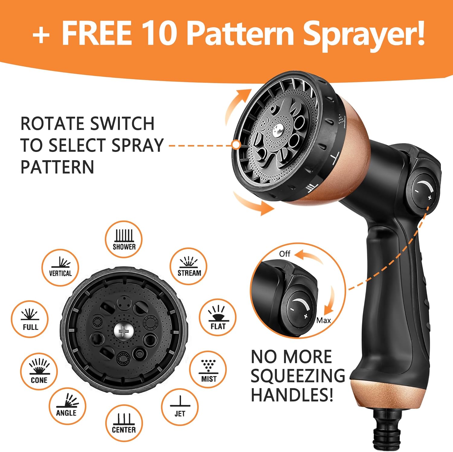 Thumbnail 6 de Expandable Garden Hose Pipe 100FT (30m) with 10-Function Spray Gun – BlackGold