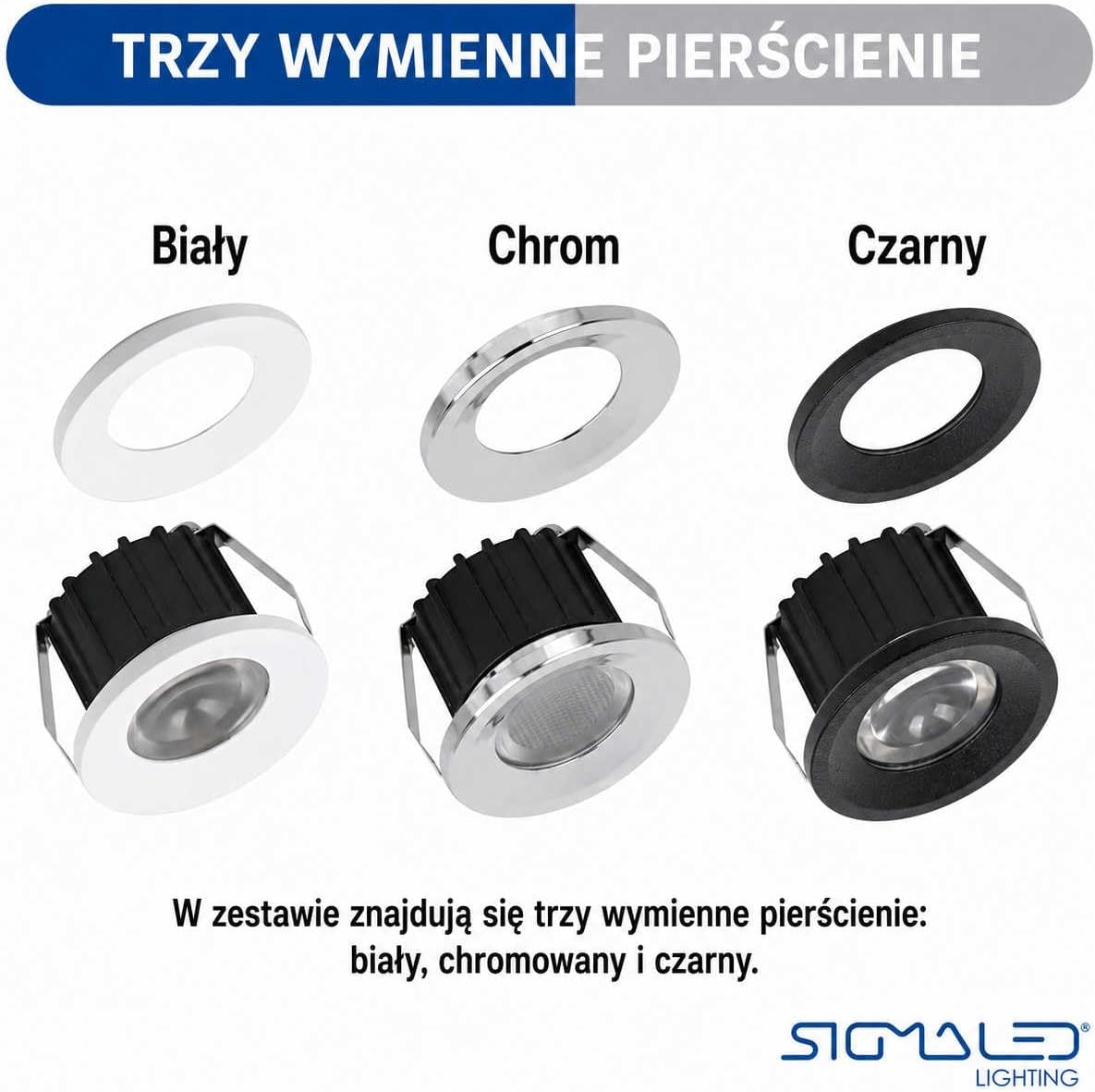Detalle de Sigmaled Lighting mini oczka LED wpuszczane 3 W, 300 lm, 4000 K, IP54 – 10 szt.