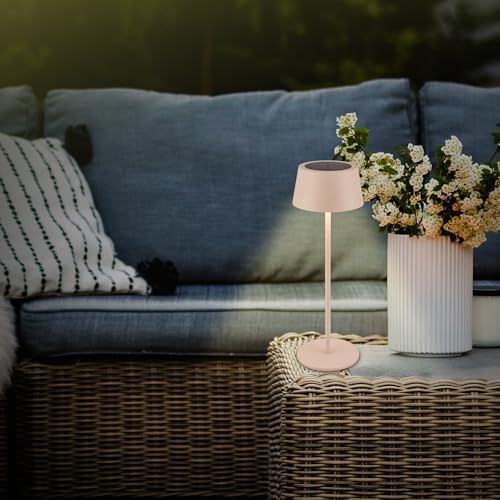 Detalle de BRILONER Lámpara de mesa LED sin cable IP44 con pantalla táctil y CCT — beige