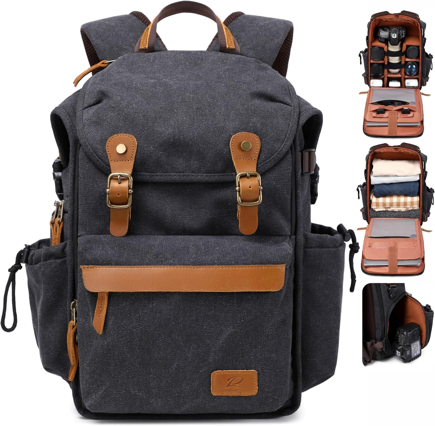 Detalle de Padwa Lifestyle Kamerarucksack Gewachstes Canvas 16 Zoll
