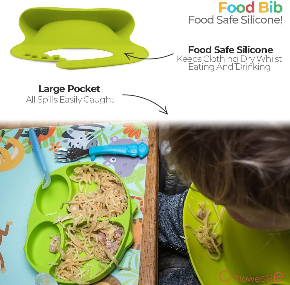 Thumbnail 4 de Callowesse Baby Long-Lasting Durable Silicone Bib with No Mess Pouch