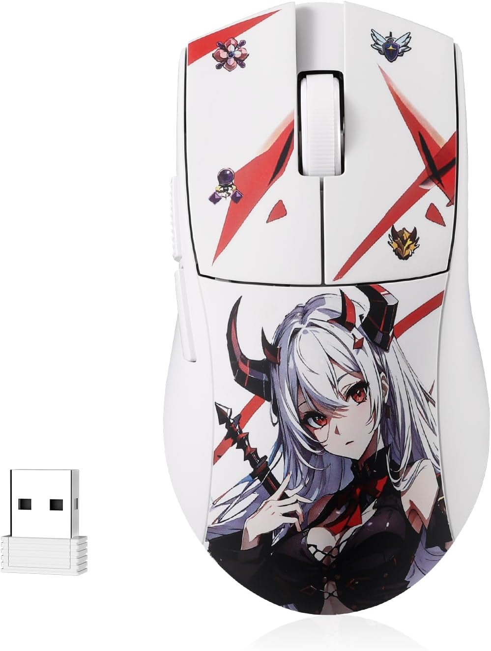 Detalle de Redragon M916AK PRO 3-Mode Anime gaming mouse with ergonomic natural grip