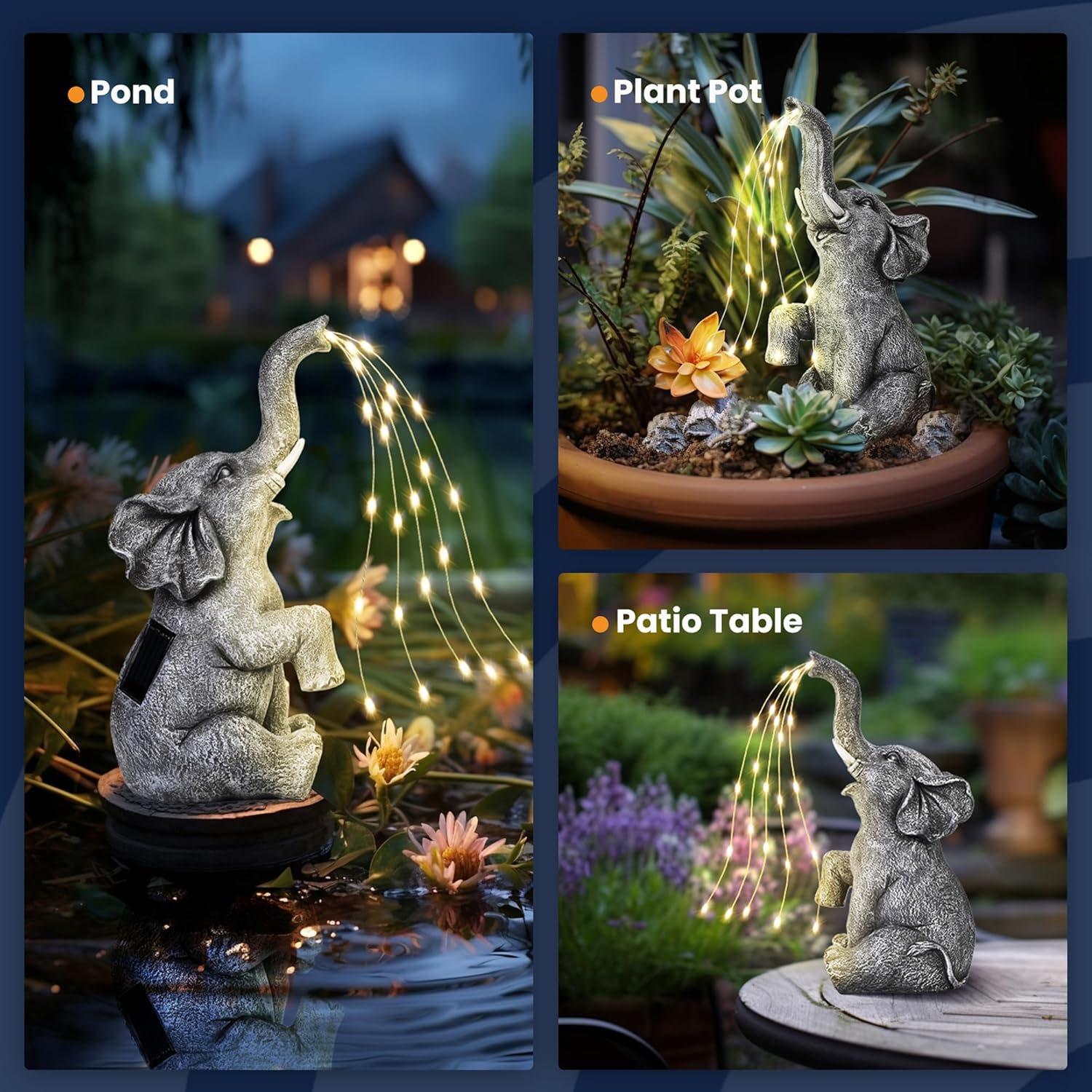 Thumbnail 3 de GIGALUMI elephant garden decor 27cm LED