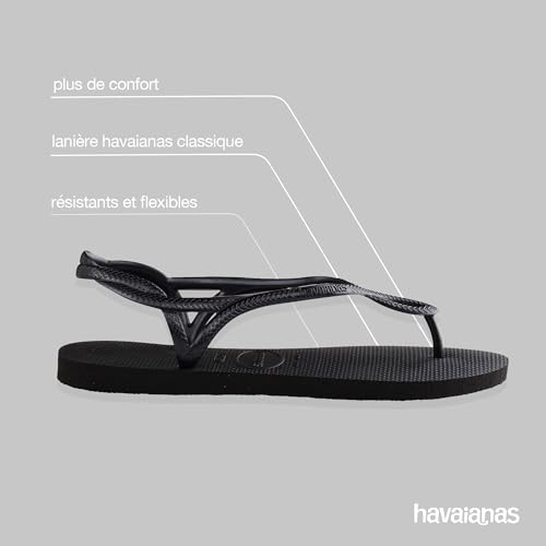 Thumbnail 3 de Havaianas Luna FC 37/38 - Noir (4.129.697) : sandales plates, esprit romantique et confort au soleil