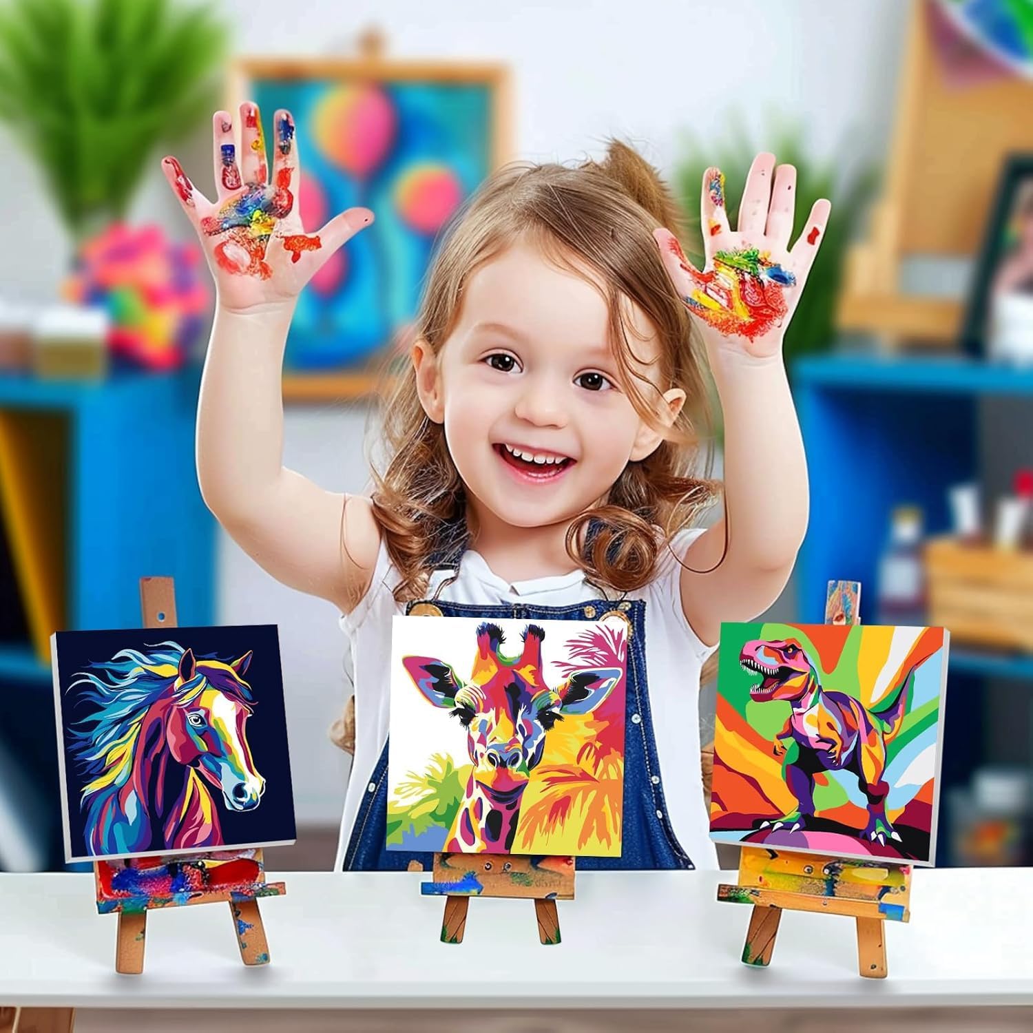 Detalle 2 de BEAYIOU 4 Pack Paint by Numbers for Kids 8–12