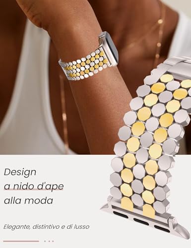 Thumbnail 2 de JJii Sung Bracciale Metallico a Nido d’Ape per iWatch – Compatibilità estesa e stile femminile