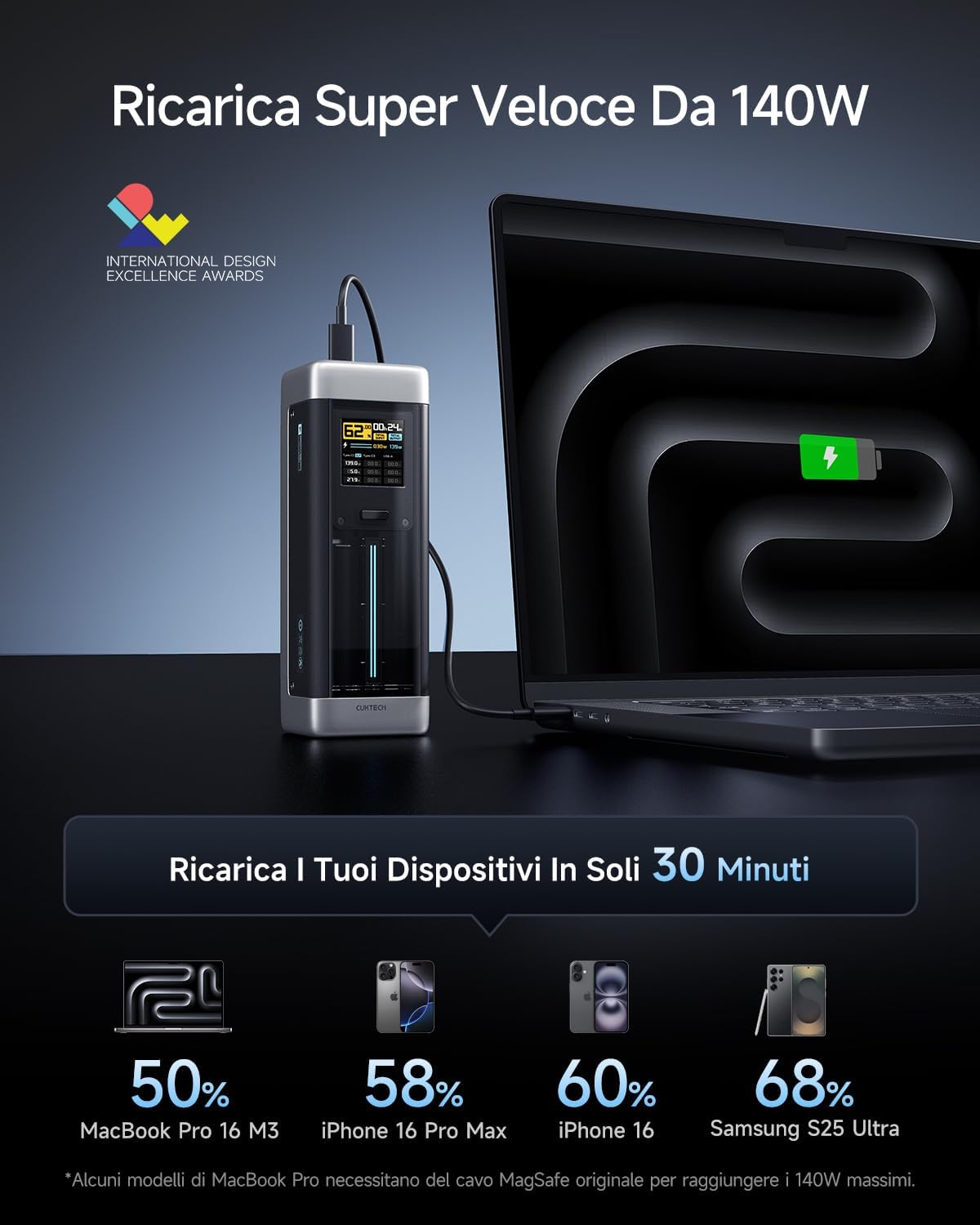 Thumbnail 1 de CUKTECH 20 Power Bank 25000mAh con USB‑C PD3.1 140W