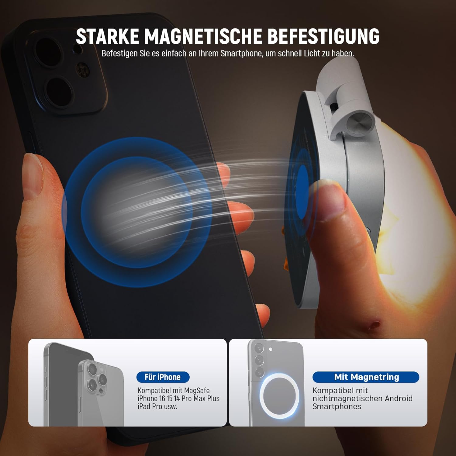 Thumbnail 3 de NEEWER Basics Magnetisches Selfie Licht – kompakt, magnetisch und farbtreu