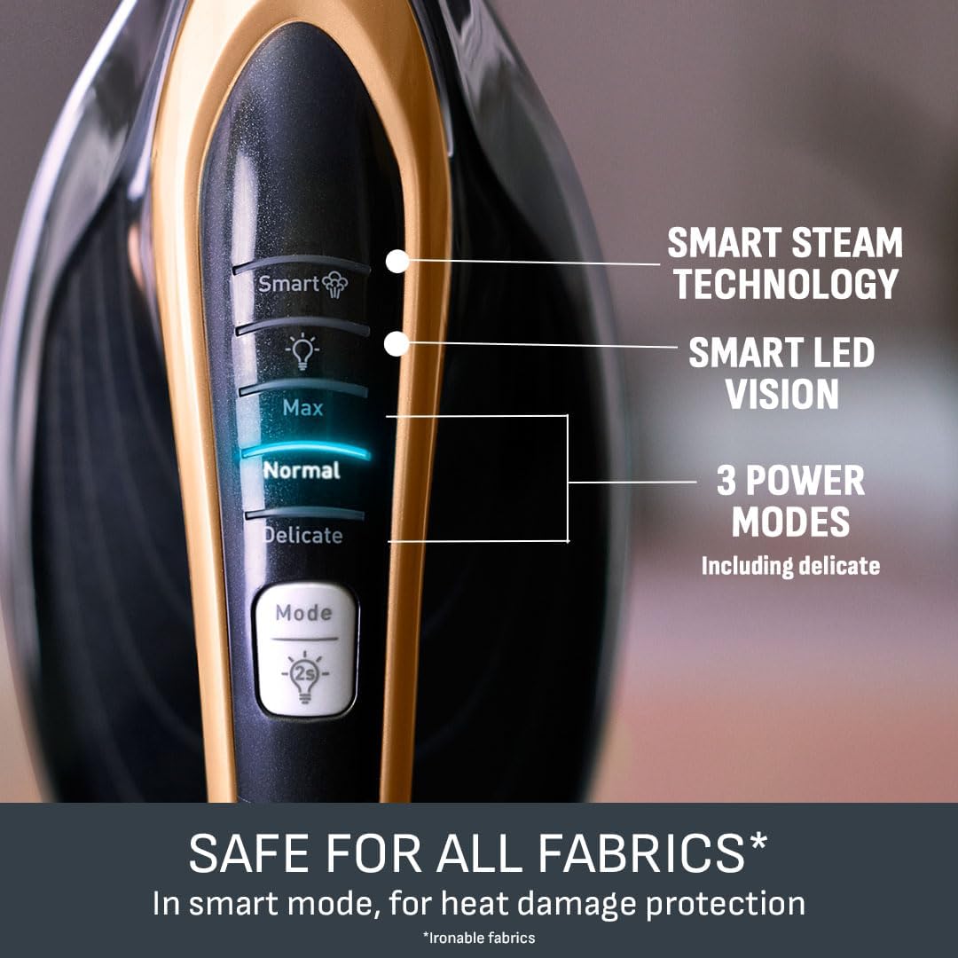 Detalle de Tefal GV9820G0 Pro Express Vision smart steam generator iron (9 bar) – black & gold