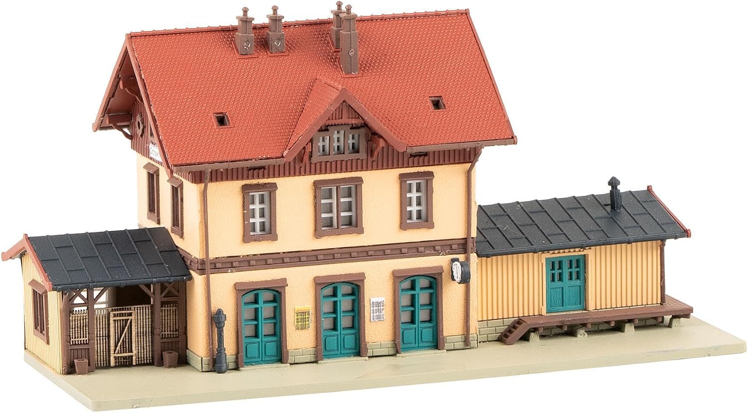 Detalle de Faller FA282709 dworzec kolejowy w skali Z, z rampą i stojakiem na rowery