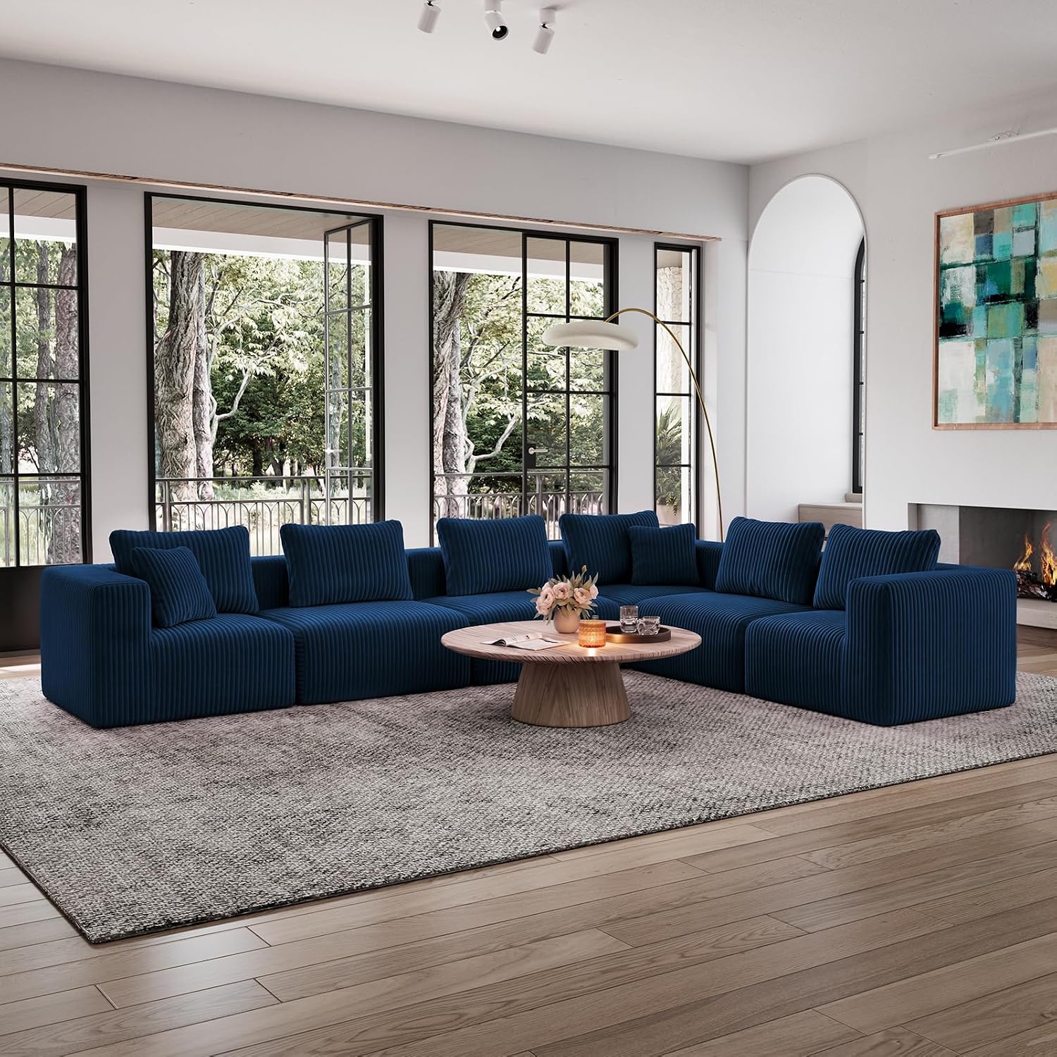 Detalle de Avenco Modular Sectional Sofa, 141-Inch