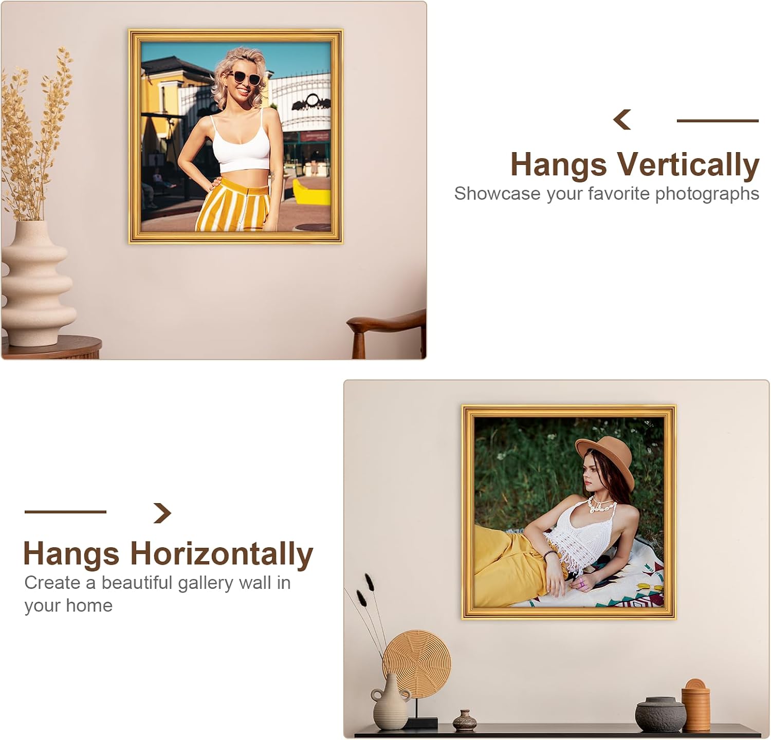 Detalle 2 de GULETHUN 24x24 Gold Picture Frame, Square Polystyrene with Plexiglass Front