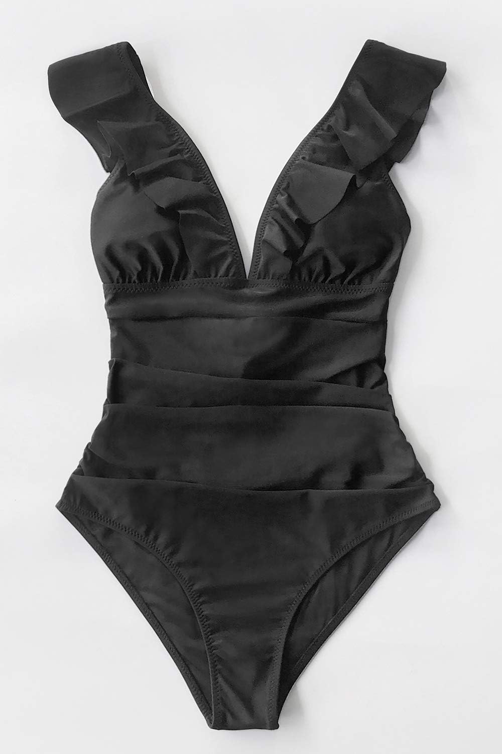 Detalle 1 de CUPSHE Damen Monokini Bauchweg mit Rüschen