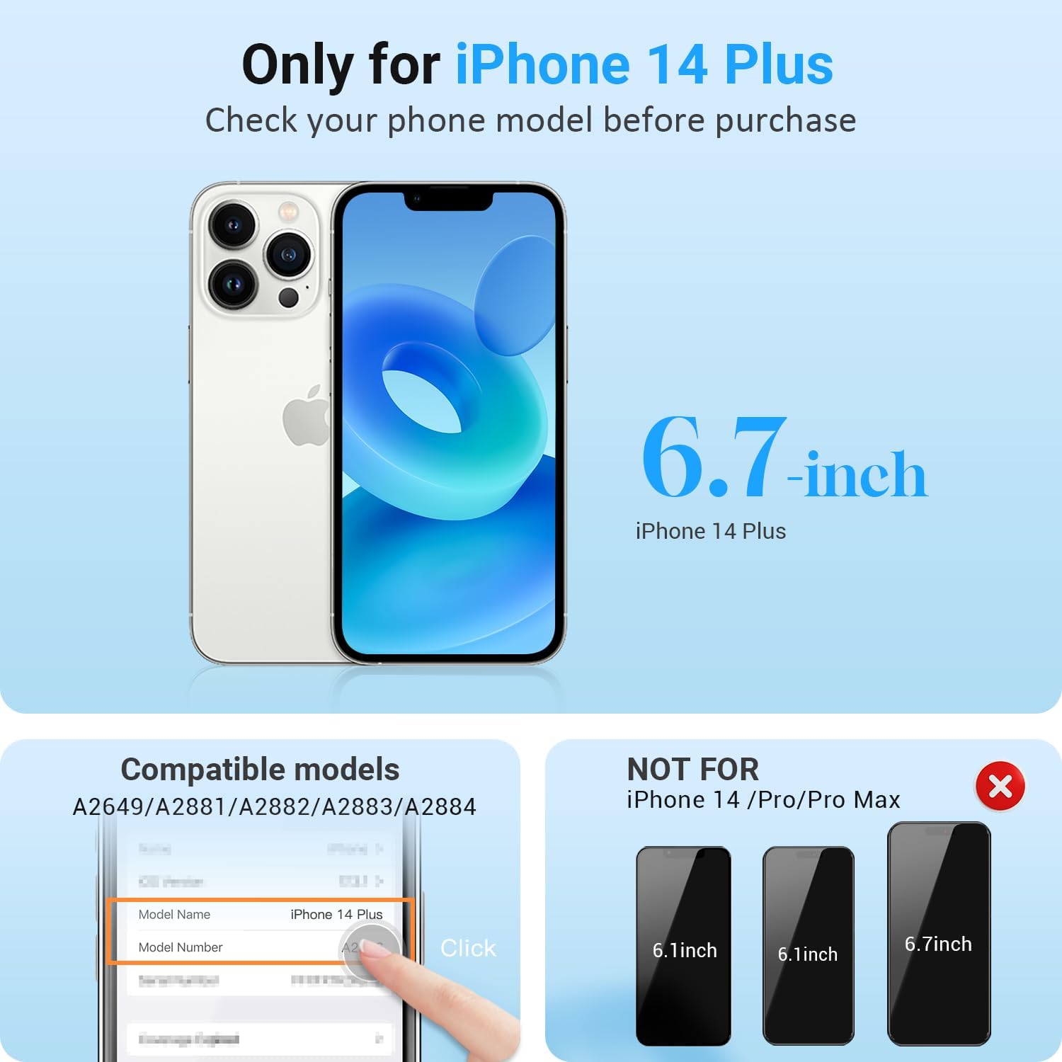 Thumbnail 1 de iPhone 14 Plus 6.7-Inch LCD Screen Replacement with Digitizer, Unified Assembly + Tools