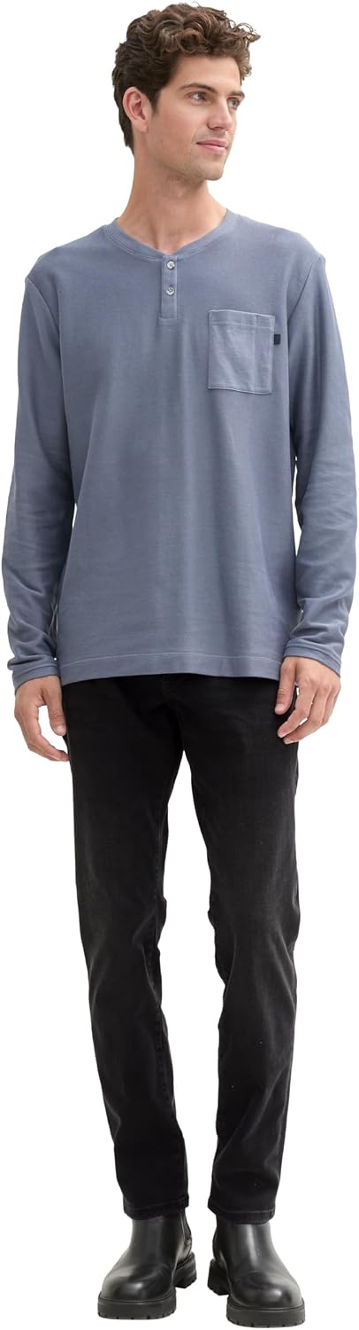 Detalle de TOM TAILOR Josh Regular Slim Jeans Uomo in denim tinta unita